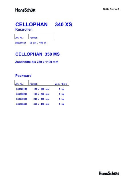 Cellophan 325 P