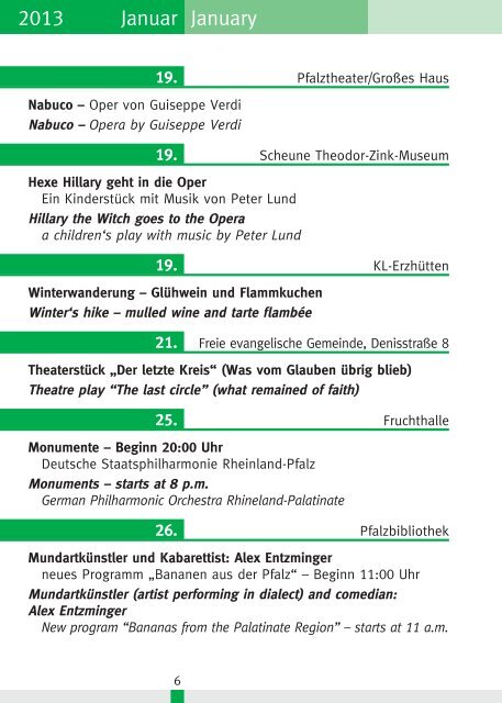 KLasse Programm - Kaiser in Lautern Werbegemeinschaft eV