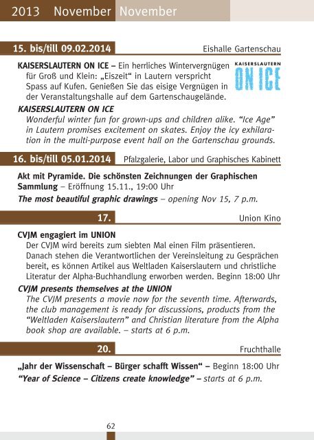 KLasse Programm - Kaiser in Lautern Werbegemeinschaft eV