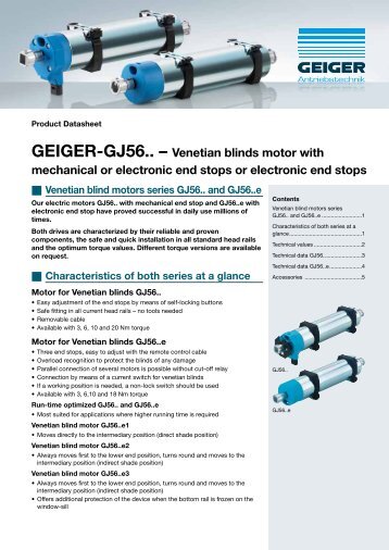GEIGER-GJ56.. â Venetian blinds motor with mechanical or ...