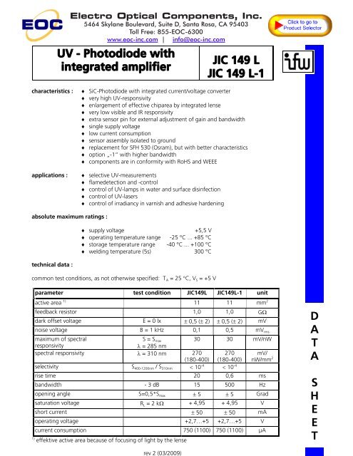 JIC 149 L & L-1 - Electro Optical Components, Inc.