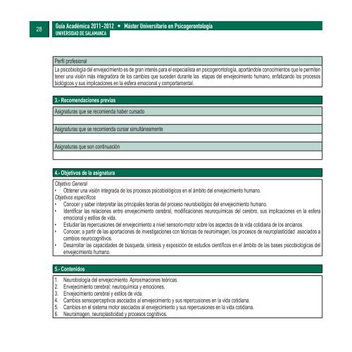 Asignaturas (GuÃ­a AcadÃ©mica) - Universidad de Salamanca