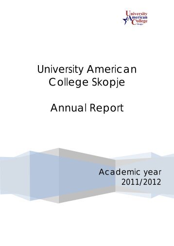 Annual Report 2012 - University American College Skopje