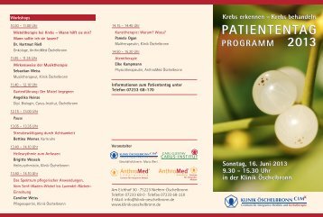 Flyer Patiententag 2 - Klinik Öschelbronn