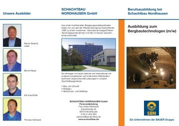 Ausbildung zum Bergbautechnologen (m/w) - SCHACHTBAU ...