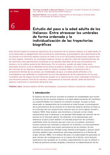 6. Estudio del paso a la edad adulta - Injuve