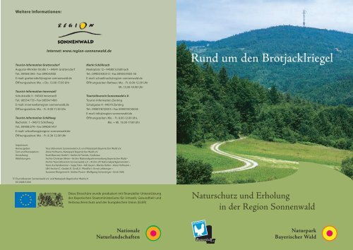 Broschüre "Rund um den Brotjacklriegel" - Nationalpark Ferienland