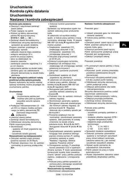 Instrukcja obs³ugi Palniki gazowe C75, C100 GX507/8