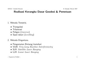 Realisasi Kerangka Dasar Geodesi & Pemetaan