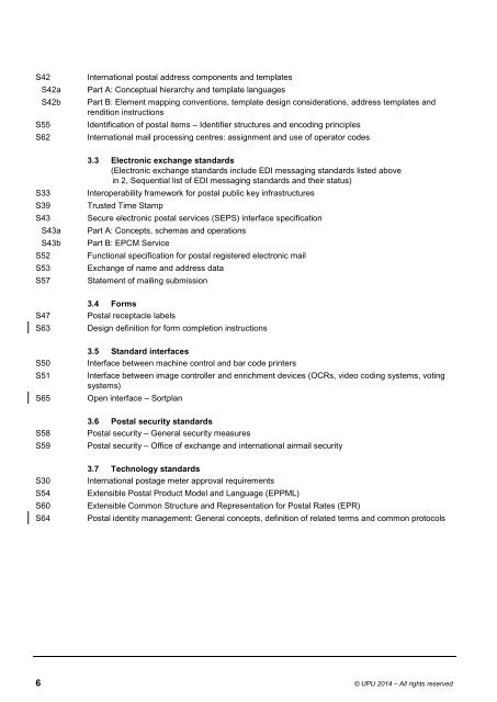 Catalogue of UPU Standards - Universal Postal Union