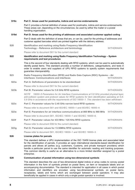 Catalogue of UPU Standards - Universal Postal Union