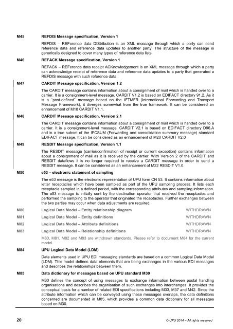 Catalogue of UPU Standards - Universal Postal Union