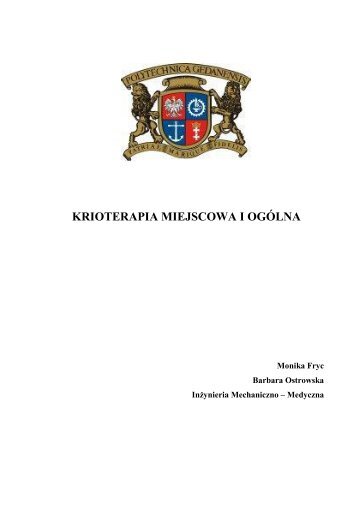 KRIOTERAPIA MIEJSCOWA I OGÓLNA - specjalnoscchk.odt.pl