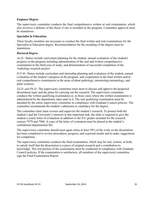 UF Graduate Student Handbook - Graduate School - University of ...