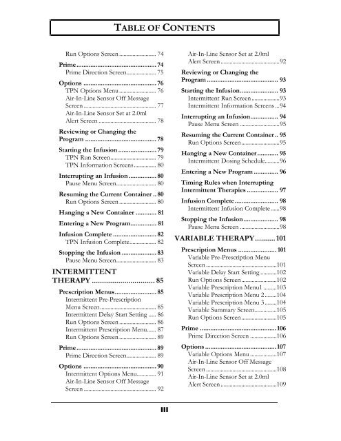 Curlin 2000 User Manual - Med-E-Quip Locators