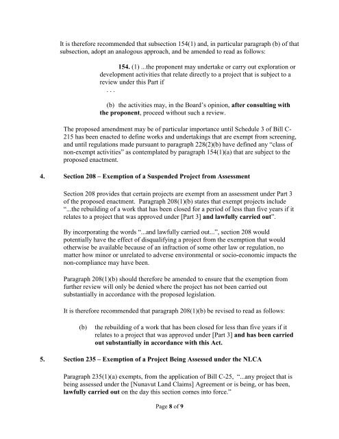 Lands & Regulation - Nunavut Planning - Industry Letter