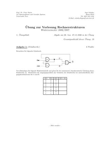 Ã‚Â¨Ubung zur Vorlesung Rechnerstrukturen - Systemsoftware und ...