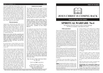 SPIRITUAL WARFARE No 4 - jesus christ is lord