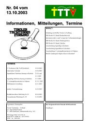 Nr.04 vom 13.10.2003 - Tiroler Tischtennis-Verband - - TTTV