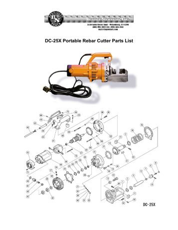 DC-25X Portable Rebar Cutter Parts List - BN Products