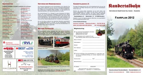 fahrplan 2012 - Kandertalbahn