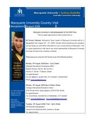 Macquarie University Country Visit - Sydneybashi-Bangla.Com