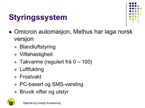 Innlagring, nedkjÃ¸ling og lagring av potet