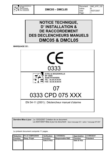 Notice d'installation - DEF