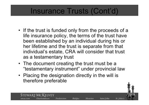 Uses of Trusts in Estate Planning - Stewart McKelvey