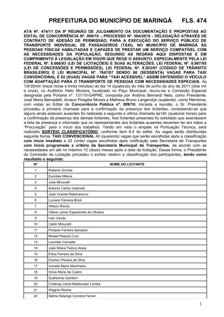 Ata da 9Âª ReuniÃ£o - MaringÃ¡