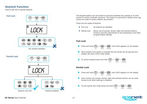 SpaNet SV Series User Manual - Evolution Spas