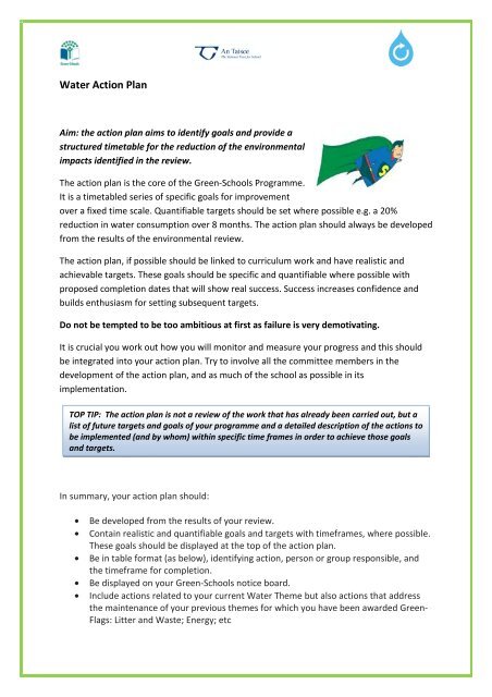 Water Action Plan Green Schools Ireland