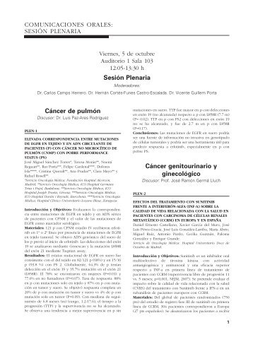 Comunicaciones Orales 1 - Sociedad EspaÃ±ola de OncologÃ­a MÃ©dica