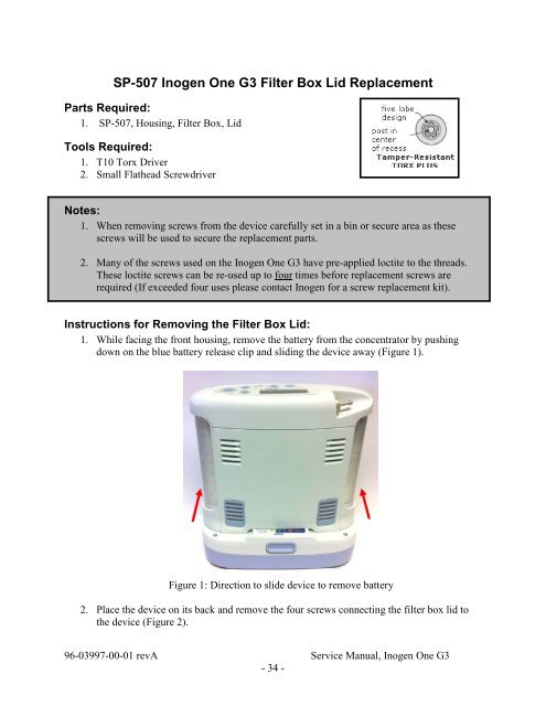 Inogen One G3 Technical Manual