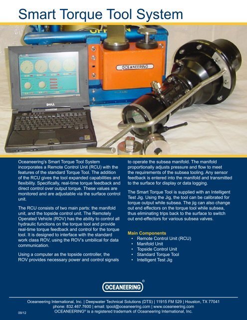 Smart Torque Tool System - Oceaneering