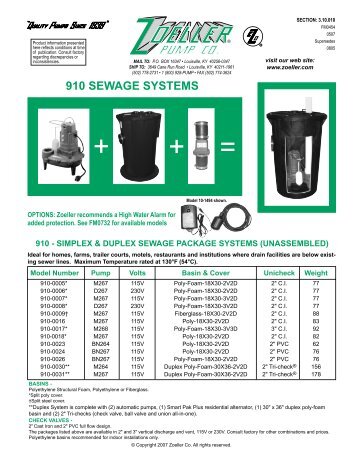 fm0454-Simplex Sewage Catalog Sheet - Pump Express