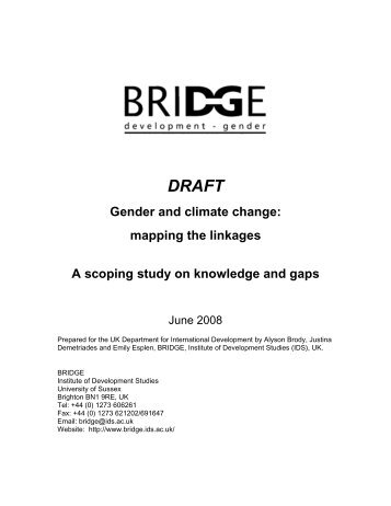 Gender and climate change - Bridge - Institute of Development Studies