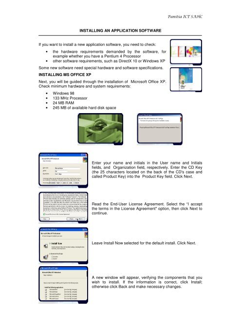 38. installing an application software