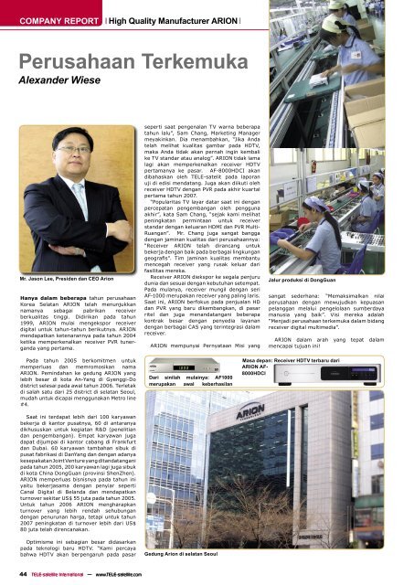 Page 1 TELE S AT E L I T - TELE-satellite International Magazine