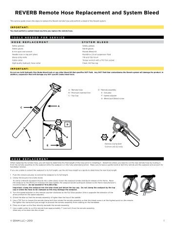 REVERB Remote Hose Replacement and System Bleed - Canyon