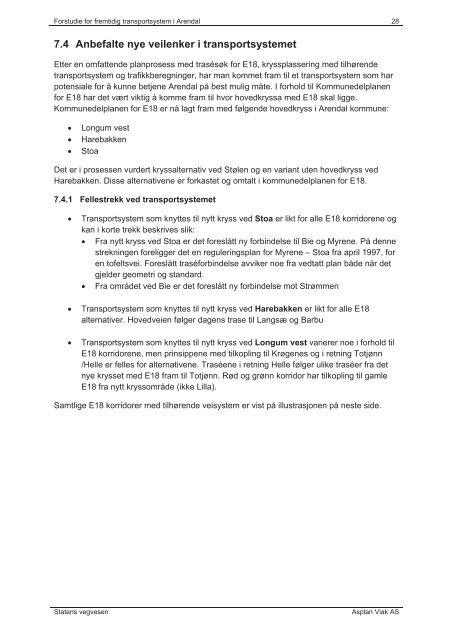 Forstudie for fremtidig transportsystem i Arendal - Arendal kommune