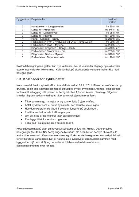 Forstudie for fremtidig transportsystem i Arendal - Arendal kommune