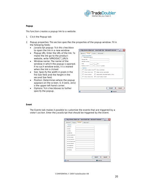 Publisher User Manual AdTool Management - Tradedoubler