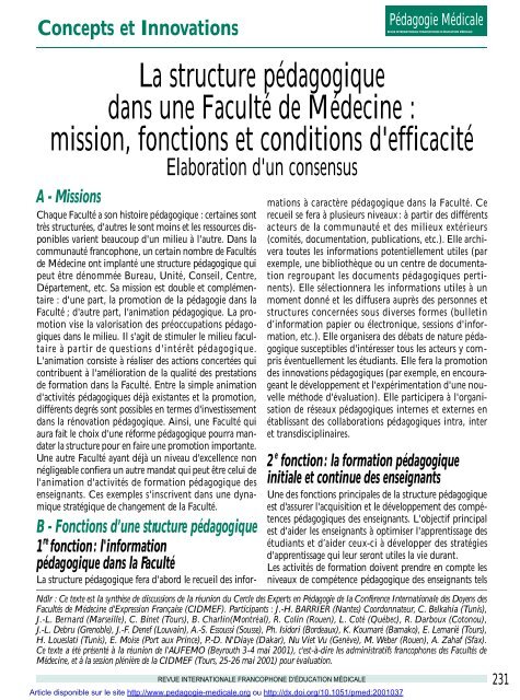 PDF (34.91 KB) - Pédagogie médicale