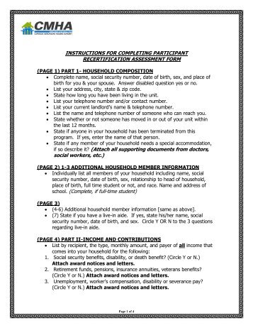 Re-exam Packet - Cuyahoga Metropolitan Housing Authority