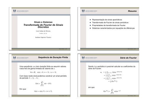 Transformada de Fourier de Sinais Discretos