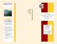 Aboriginal Traditional Knowledge and Science pamphlet