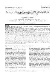 Serotypes of Enteropathogenic Escherichia coli Isolated from ...