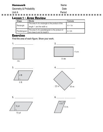 Unit A Homework