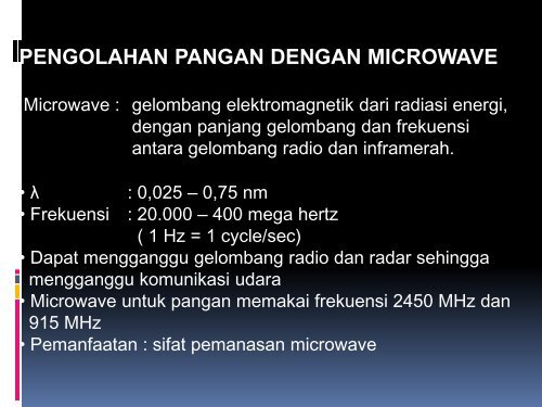 iradiasi pangan dan pemanasan dengan âmicrowaveâ - Blogs Unpad